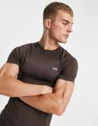 Asos 4505 Icon Muscle Fit Training T-shirt With Quick Dry In Brown