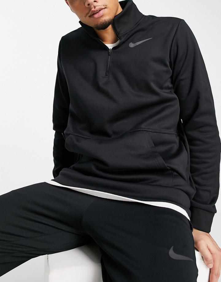 Nike Training Therma Quarter-zip Fleece Sweatshirt In Black