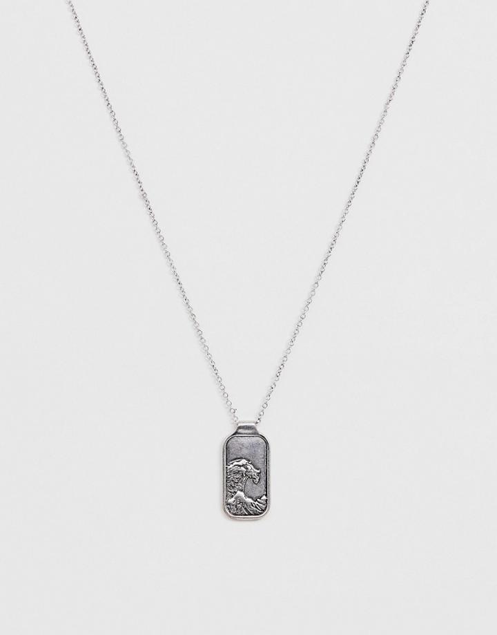 Classics 77 Engraved Pendant Necklace In Silver - Silver