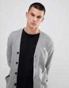 Abercrombie & Fitch Icon Logo Knit Cardigan In Light Gray Marl - Gray