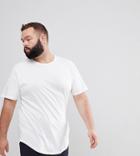 Only & Sons Plus Longline T-shirt With Curved Hem - White