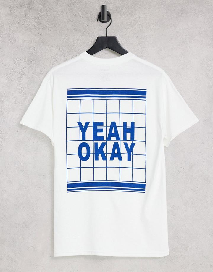 Heartbreak Yeah Okay Back Print Graphic T-shirt-white