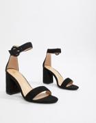 Raid Genna Black Block Heeled Sandals - Black