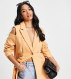 Missguided Petite Draped Cut Out Shoulder Blazer In Peach-orange