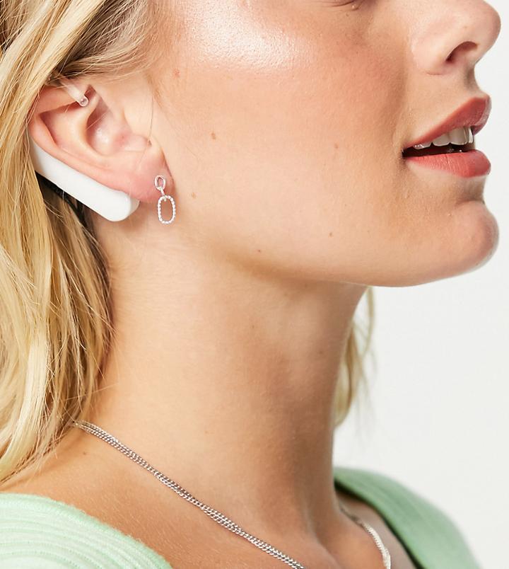 Kingsley Ryan Stud Earrings In Sterling Silver With Chain Link Drop