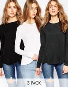 Asos Long Sleeve Swing Top 3 Pack Save 17%