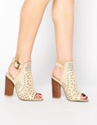 Truffle Collection Vela Cut Out Heeled Sandals - Beige
