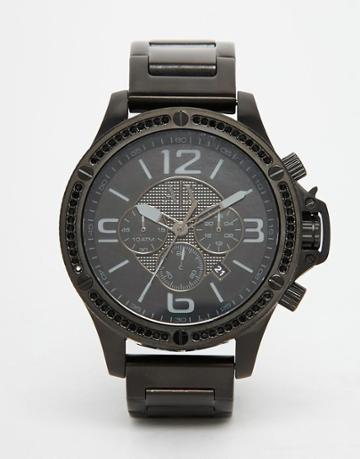 Armani Exchange Black Ice Chronograph Watch In Stainless Steel Ax1520 - Black