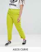 Asos Curve Original Mom Jeans In Neon - Multi