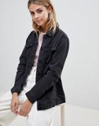 Jdy Ashley Oversized Denim Jacket - Gray