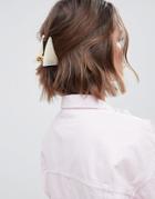 Asos Design Large Resin Triangle Hair Clip - White