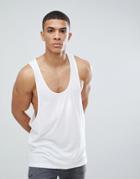 Asos Design Tank With Extreme Racer Back In White - White