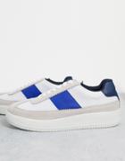 Selected Homme Chunky Sneakers With Contrast Panels In White And Blue