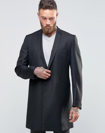 Hart Hollywood By Nick Hart Smart Overcoat - Black