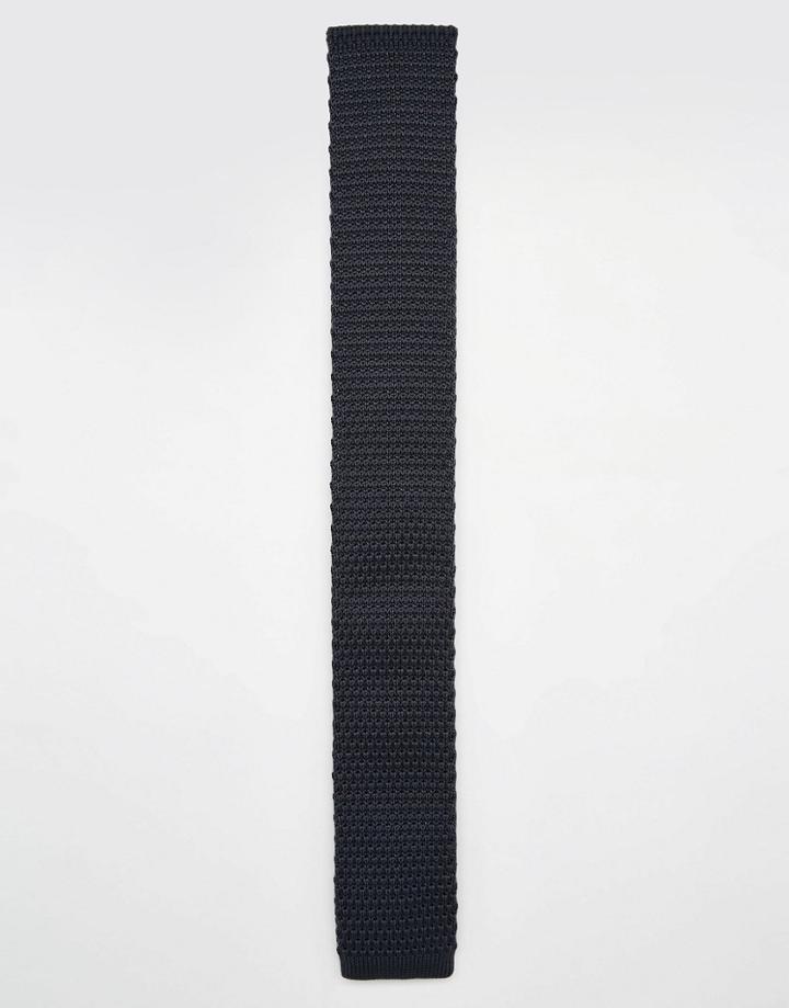 Asos Knitted Tie In Grey - Gray