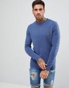 Lyle & Scott Lambswool Sweater In Blue - Blue