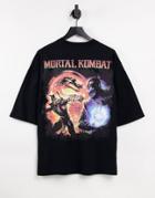 Asos Design Oversized T-shirt With Mortal Kombat Print In Black