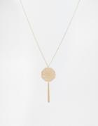 Nylon Gold Plated Filigree Disk Necklace - Gold Plated
