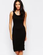 Brave Soul Ribbed Body-conscious Midi Dress - Black