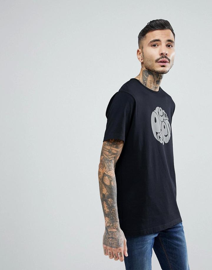 Pretty Green Short Sleeve Jersey Logo T-shirt In Black - Black