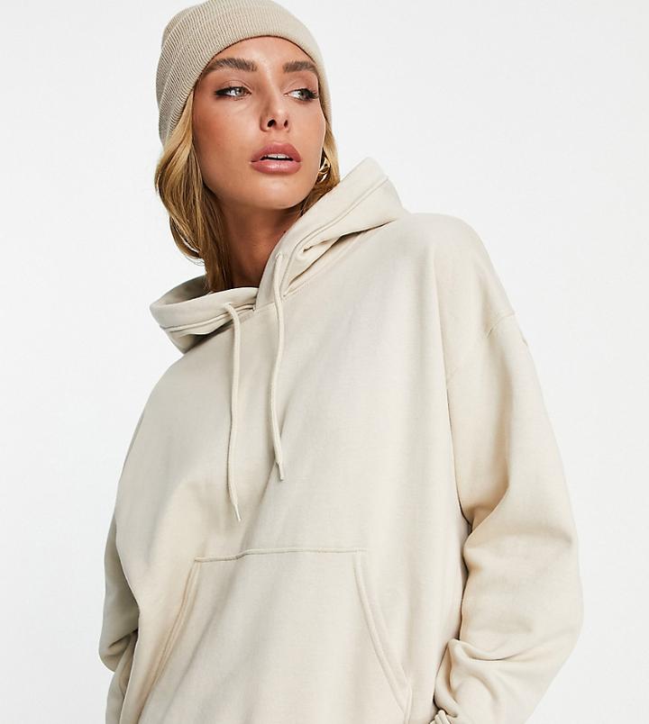 Weekday Alisa Organic Blend Cotton Oversized Hoodie In Beige-neutral