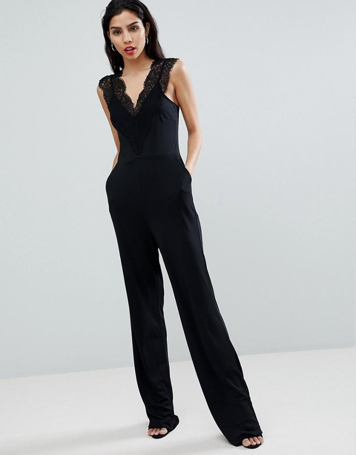 French Connection Lace Detail Jumpsuit