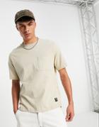 Pull & Bear Oversized T-shirt With Pocket In Beige-neutral