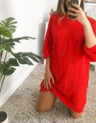 Rokoko Chunky Knit Mini Dress In Orange