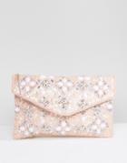 True Decadence Enevelope Beaded Clutch Bag - Pink