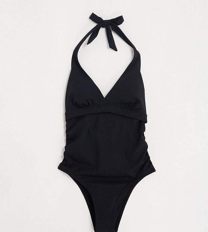 Dorina Atlantic Maternity Plunge Swimsuit In Black