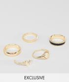 Reclaimed Vintage Inspired Ring Pack In Gold Exclusive At Asos - Gold