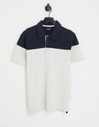 Only & Sons Polo In Dark Gray Color Block