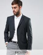 Heart & Dagger Skinny Blazer In Fleck - Green