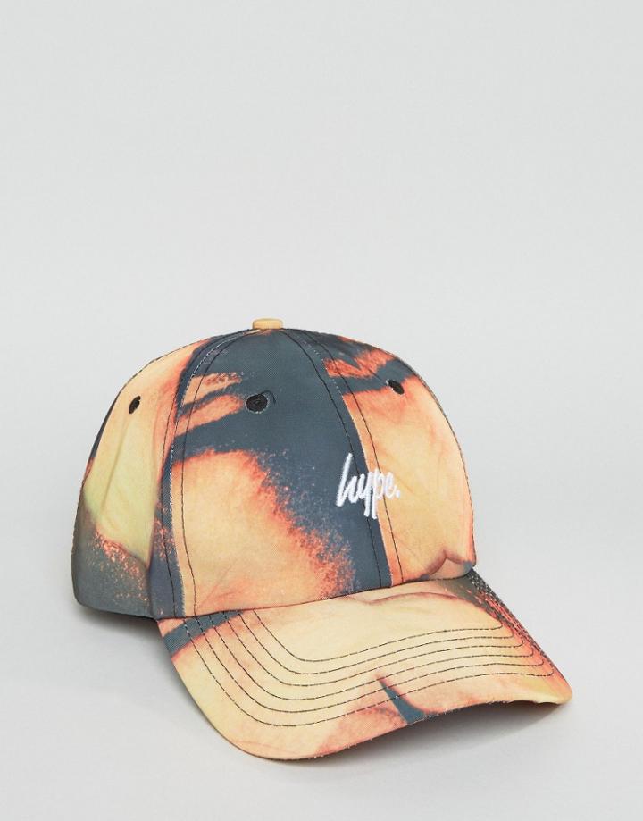 Hype Baseball Cap In Bleach Effect - Black