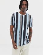 Asos Design Relaxed Vertical Stripe T-shirt - Multi