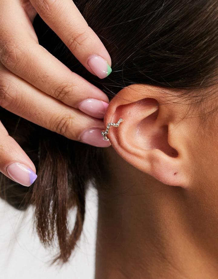 Topshop Pave Zig Zag Ear Cuff In Gold