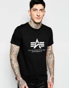 Alpha Industries T-shirt With Logo In Black - Black