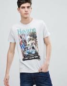 Brave Soul Havana Print T-shirt - Cream