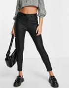 Urban Bliss Coated Denim Jeans In Black