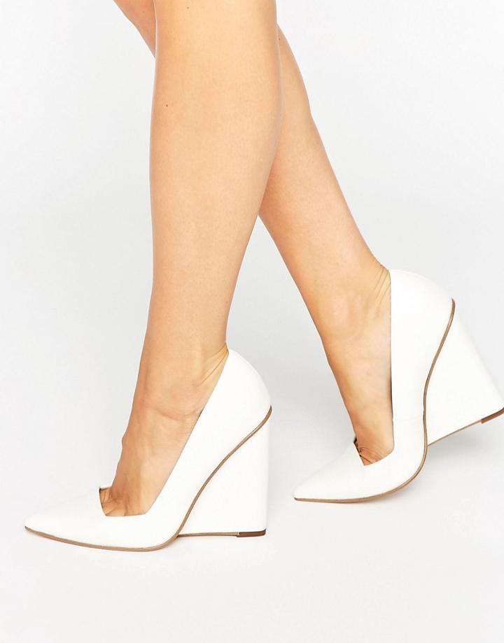Asos Pulse Pointed Wedges - White