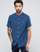 Lyle & Scott Oxford Shirt In Light Indigo Blue In Regular Fit With Short Sleeves - Blue