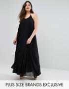 Missguided Plus Pleated Maxi Dress - Black