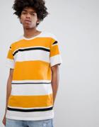 Bershka Stripe T-shirt In Yellow - Yellow