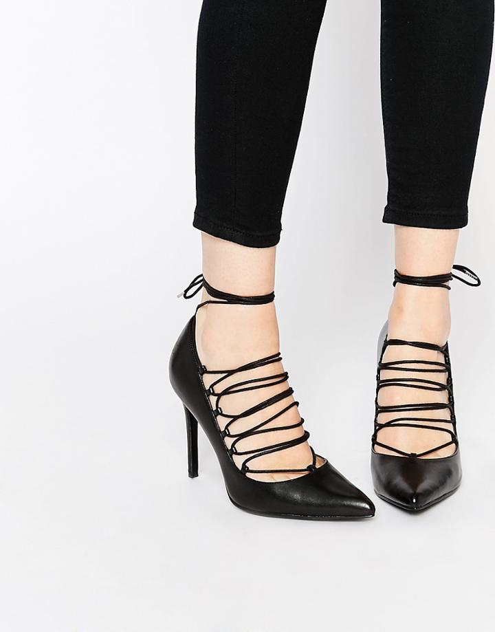 Mango Lace Up Court Shoe - Black