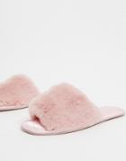 Asos Design Zero Quilted Slider Slippers In Pink