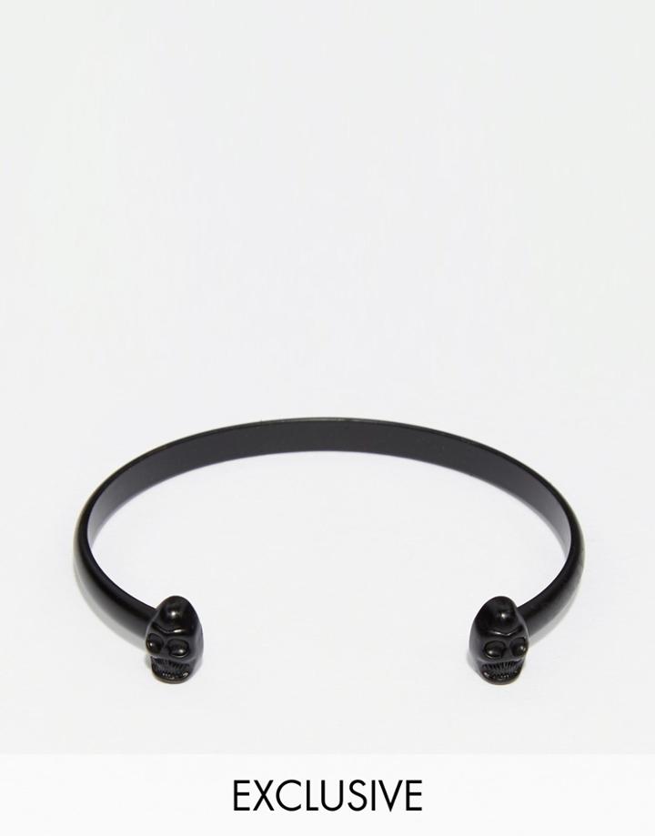 Chained & Able Skull Cuff Bracelet In Black - Black