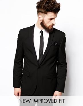 Asos Skinny Fit Suit Jacket In Black - Black