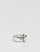 Icon Brand Antique Silver Cross Ring - Silver