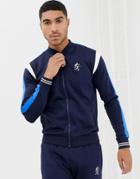 Gym King Muscle Bomber Track Jacket In Navy - Navy