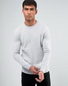 Threadbare Cable Knit Sweater - Gray